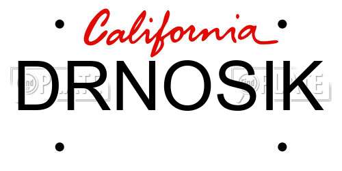 DRNOSIK California License Plate