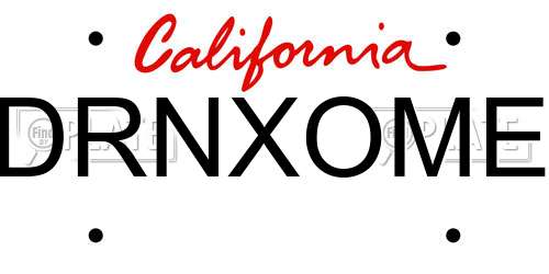 DRNXOME California License Plate