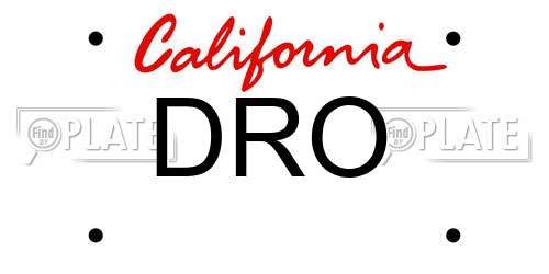 DRO California License Plate