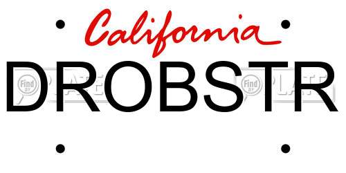 DROBSTR California License Plate