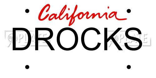 DROCKS California License Plate