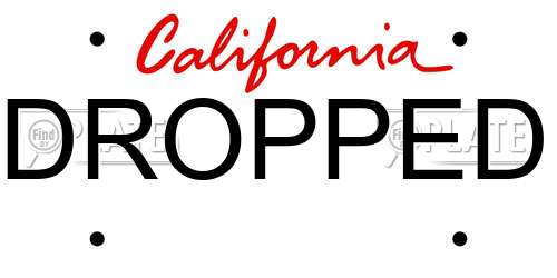 DROPPED California License Plate