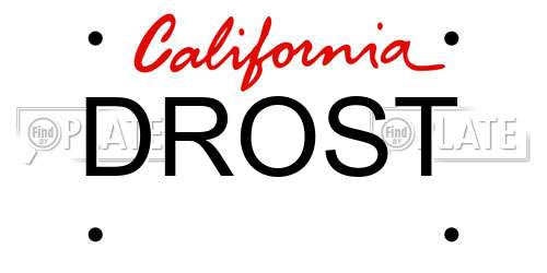 DROST California License Plate