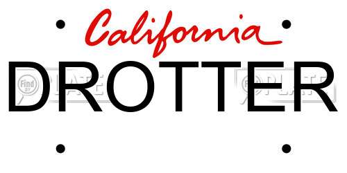 DROTTER California License Plate