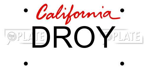DROY California License Plate