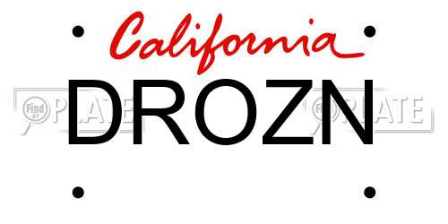 DROZN California License Plate