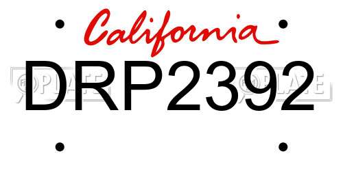 DRP2392 California License Plate