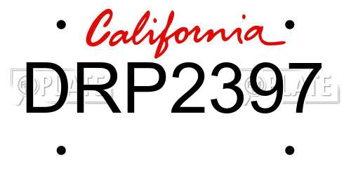 DRP2397 California License Plate