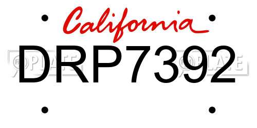 DRP7392 California License Plate