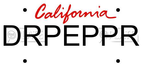 DRPEPPR California License Plate