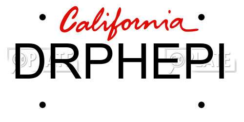 DRPHEPI California License Plate