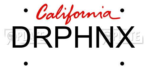 DRPHNX California License Plate