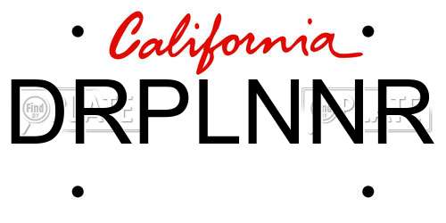 DRPLNNR California License Plate