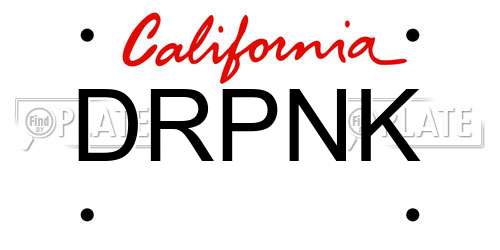 DRPNK California License Plate