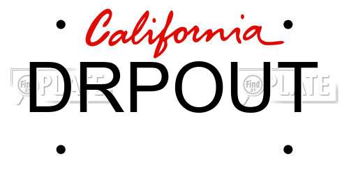 DRPOUT California License Plate