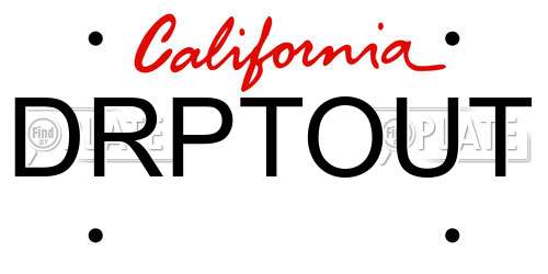 DRPTOUT California License Plate