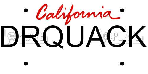 DRQUACK California License Plate