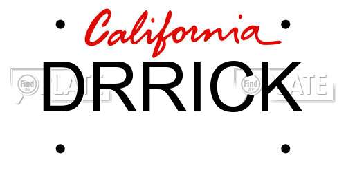 DRRICK California License Plate