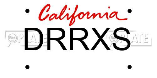 DRRXS California License Plate