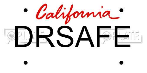 DRSAFE California License Plate