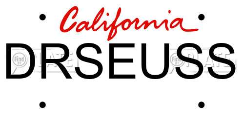 DRSEUSS California License Plate