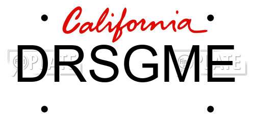 DRSGME California License Plate