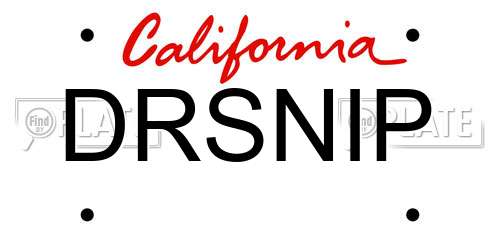 DRSNIP California License Plate