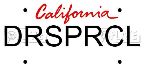 DRSPRCL California License Plate