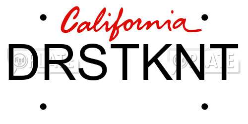 DRSTKNT California License Plate