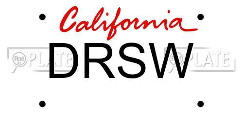 DRSW California License Plate