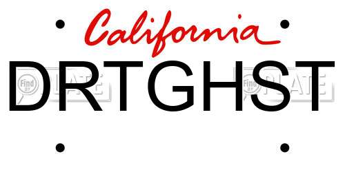 DRTGHST California License Plate