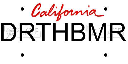 DRTHBMR California License Plate