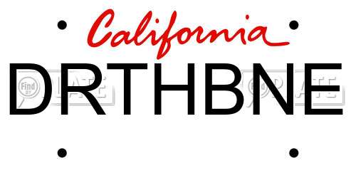 DRTHBNE California License Plate