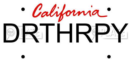 DRTHRPY California License Plate