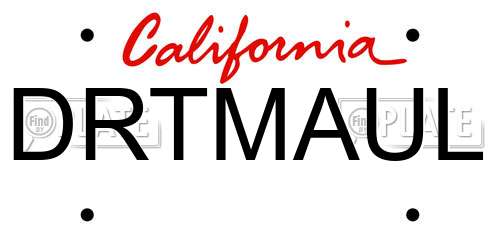 DRTMAUL California License Plate