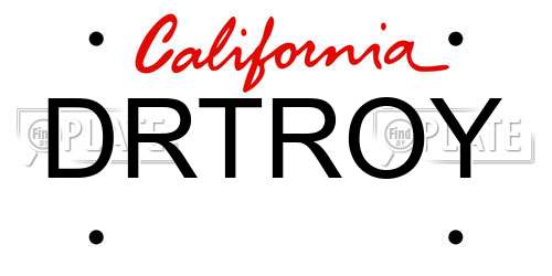 DRTROY California License Plate