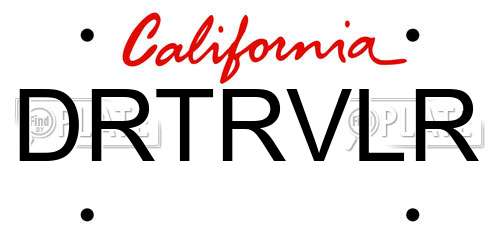 DRTRVLR California License Plate