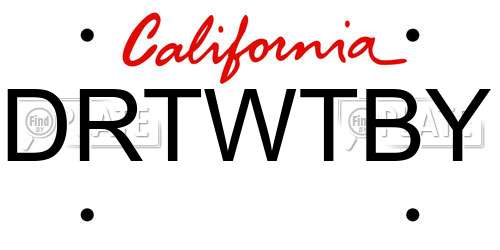 DRTWTBY California License Plate