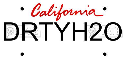 DRTYH2O California License Plate