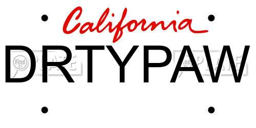 DRTYPAW California License Plate