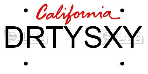 DRTYSXY California License Plate