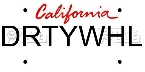 DRTYWHL California License Plate