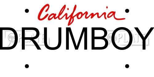 DRUMBOY California License Plate