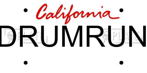 DRUMRUN California License Plate