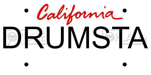 DRUMSTA California License Plate