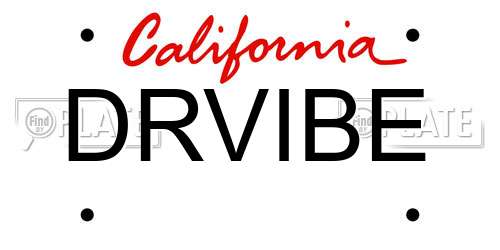 DRVIBE California License Plate