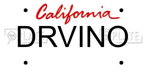 DRVINO California License Plate