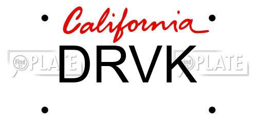 DRVK California License Plate