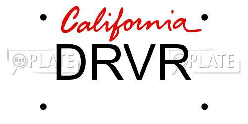 DRVR California License Plate