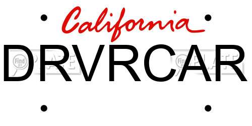 DRVRCAR California License Plate